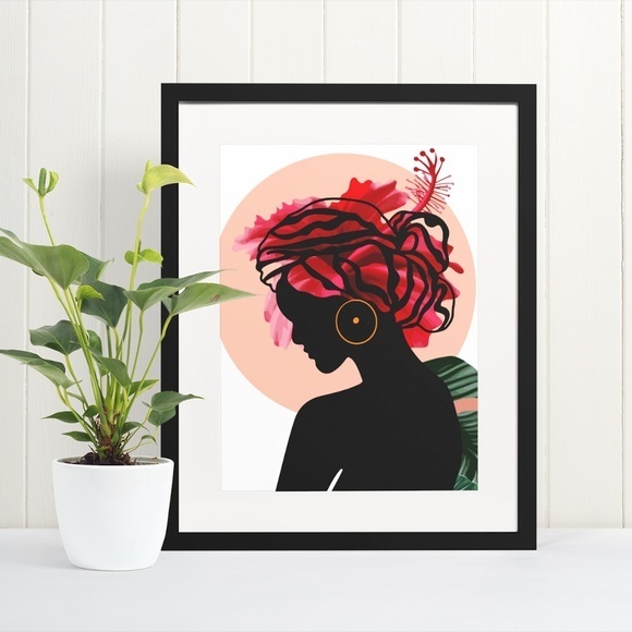 Modern Wall Art Print Tropical Girl Unframed - Picture 6 of 17